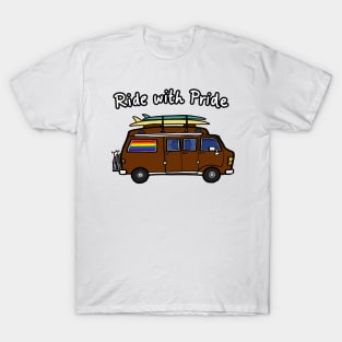 Gay Pride Ride Camper Car Road Trip T-Shirt